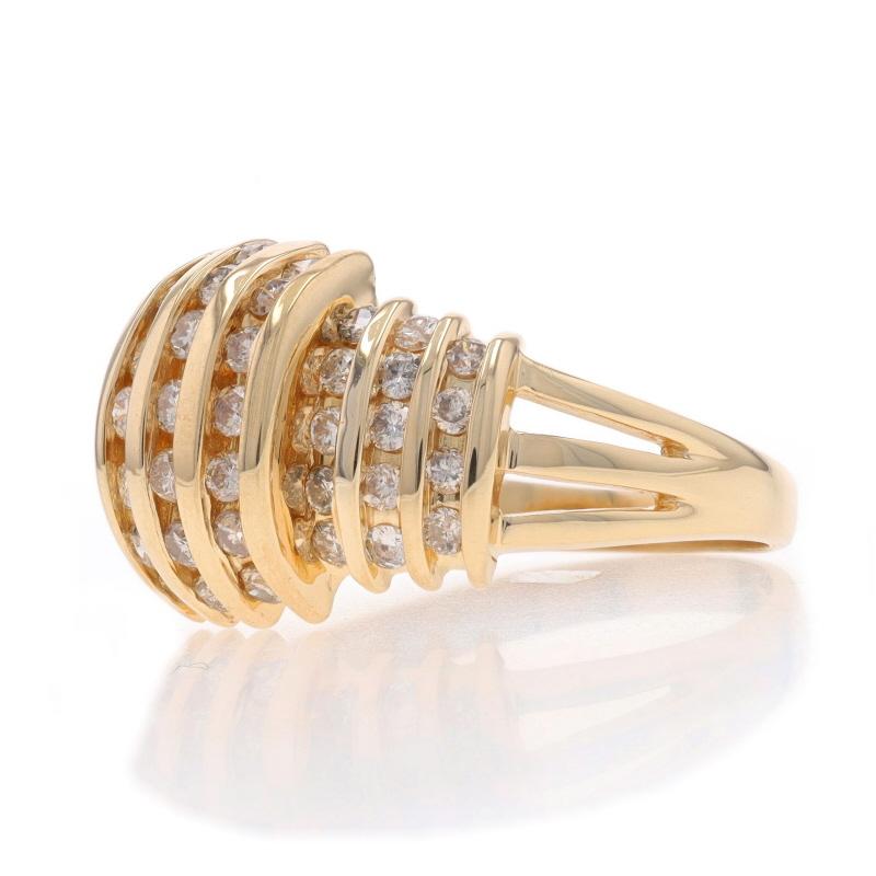 Anello cocktail con cluster di diamanti - 14k Round Brilliante 1.00ctw Channel Set In condizioni ottime in vendita a Greensboro, NC
