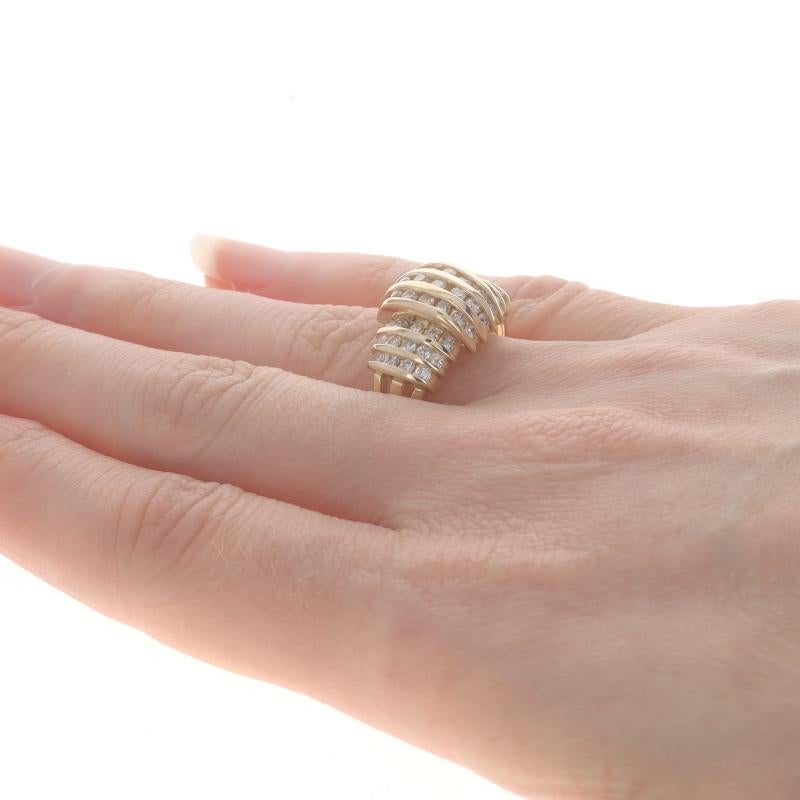 Donna Anello cocktail con cluster di diamanti - 14k Round Brilliante 1.00ctw Channel Set in vendita
