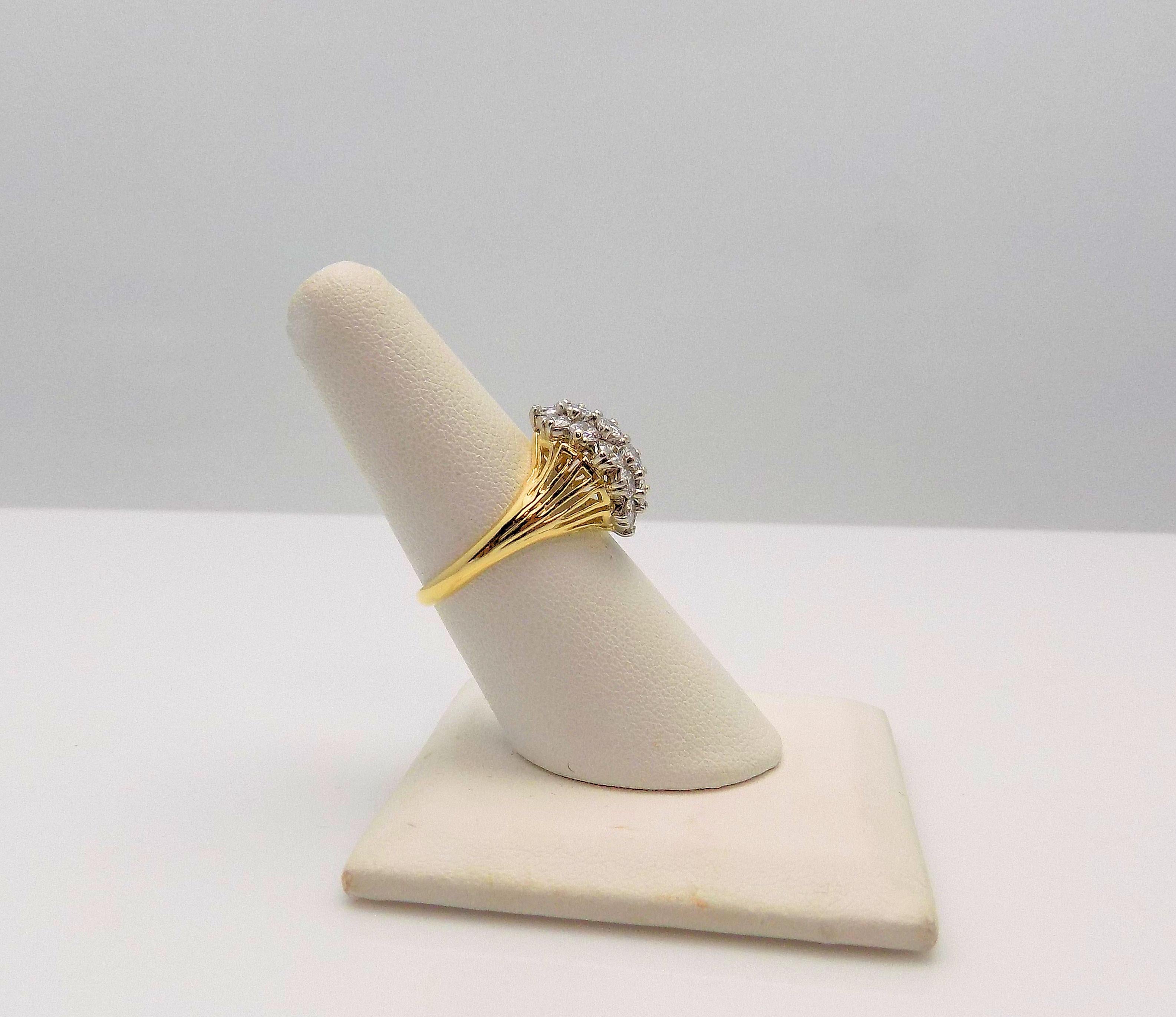 Women's Diamond Cluster Cocktail Ring For Sale
