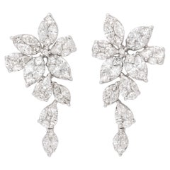 Diamant-Cluster-Ohrring mit Tropfen