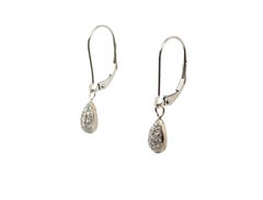 Pendientes colgantes de racimo de diamantes de 0,50 ct en oro blanco de 14 quilates con cierre de palanca