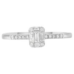 Diamond Cluster Designer Ring With Made In 18k White Gold