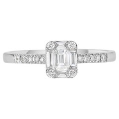 Diamant-Cluster-Designer-Ring mit Diamant-Cluster aus 18 Karat Weißgold