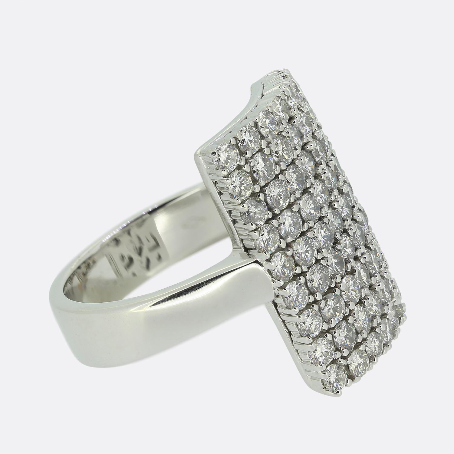 Brilliant Cut Diamond Cluster Dress Ring For Sale