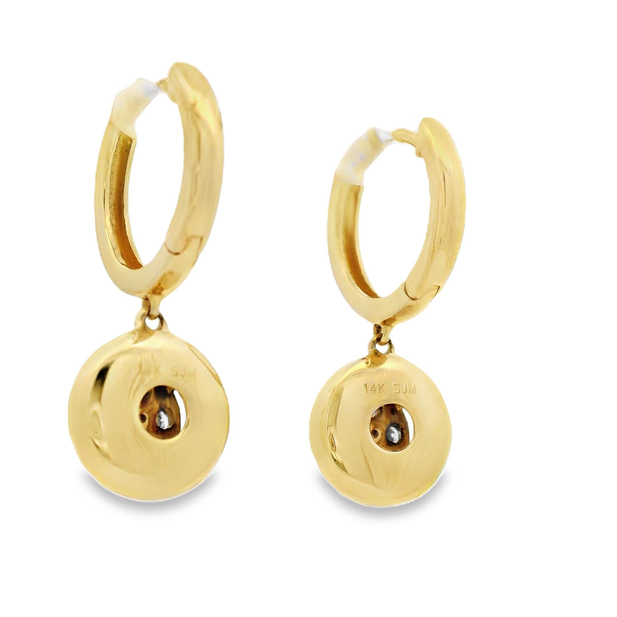 Pendientes de gota de racimo de diamantes en oro amarillo de 14 quilates 0,50 quilates en Nuevo estado para la venta en New York, NY