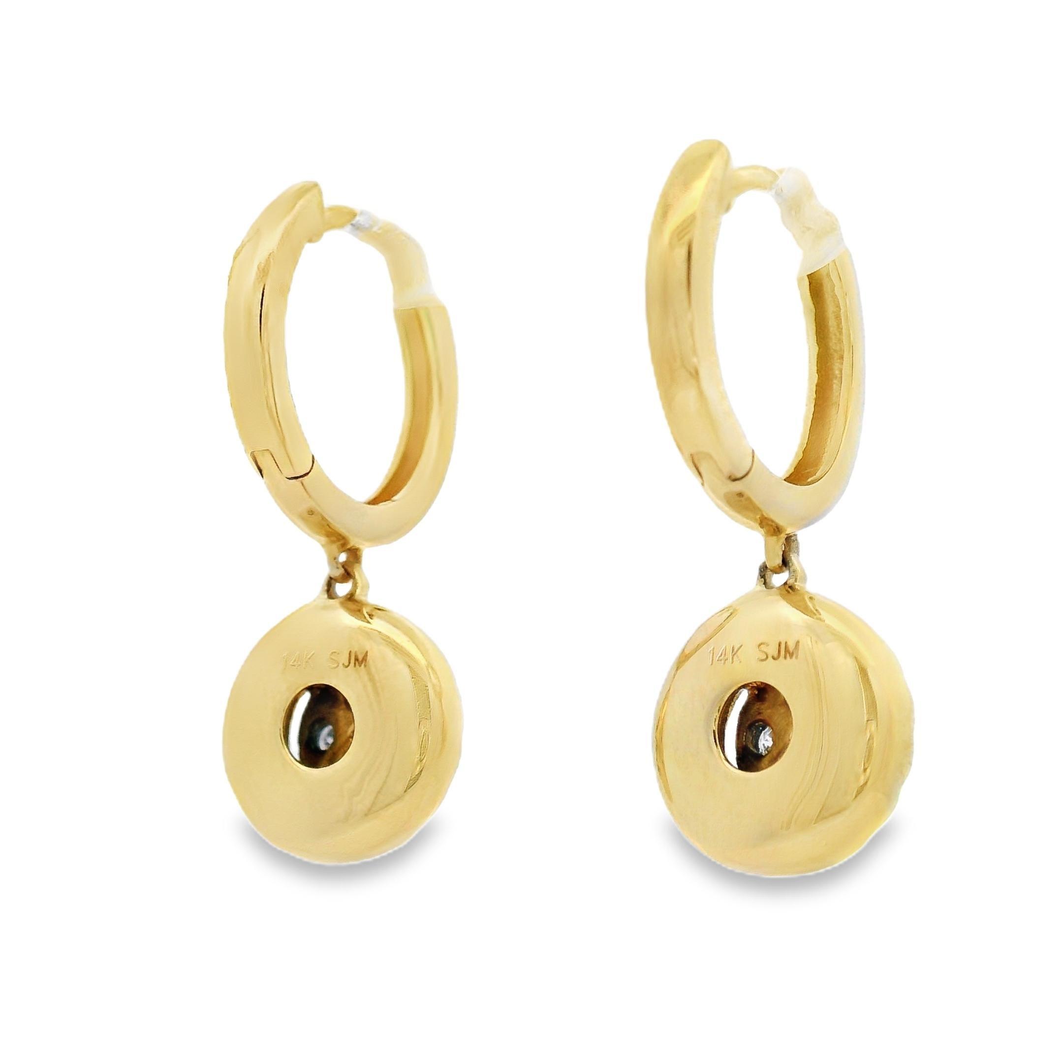 Pendientes de gota de racimo de diamantes en oro amarillo de 14 quilates 0,50 quilates en venta 1
