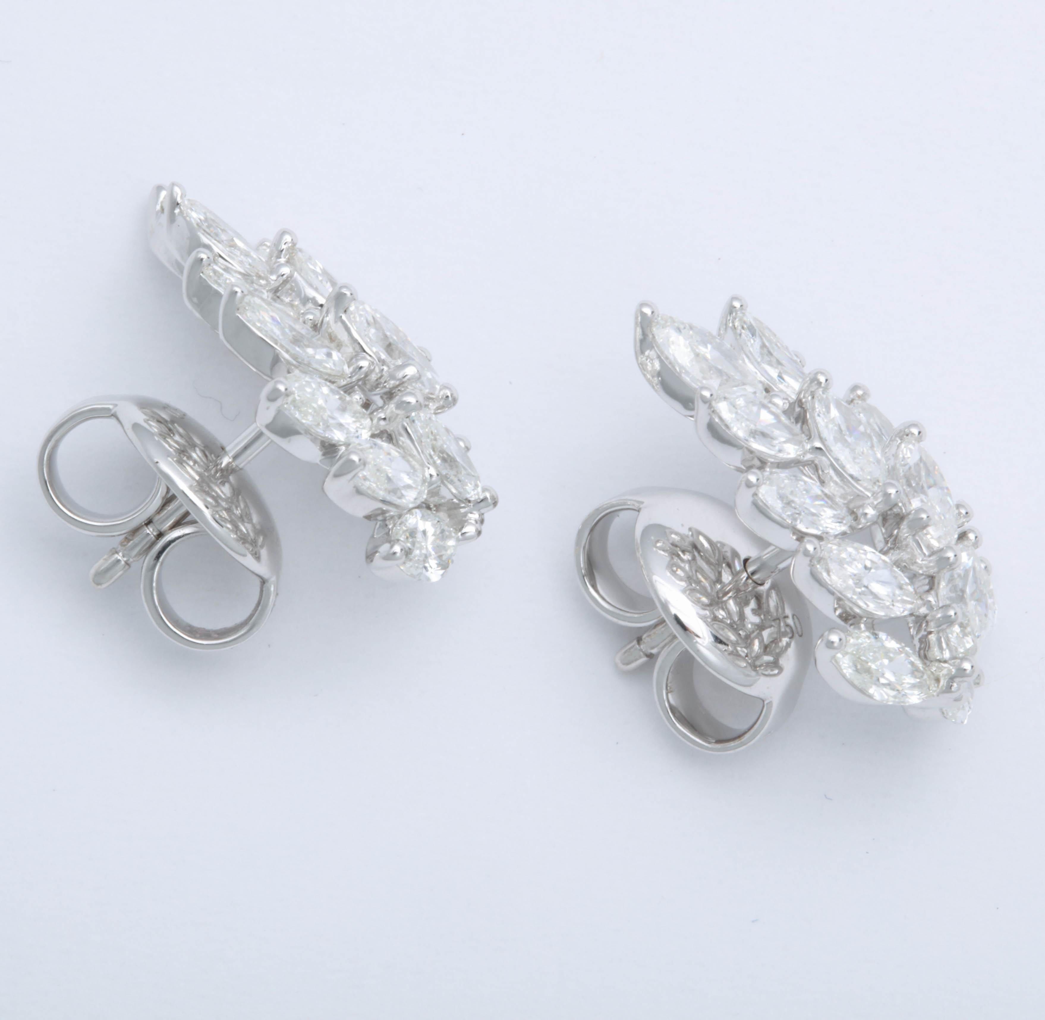 Diamond Cluster Earring Cuffs For Sale 1