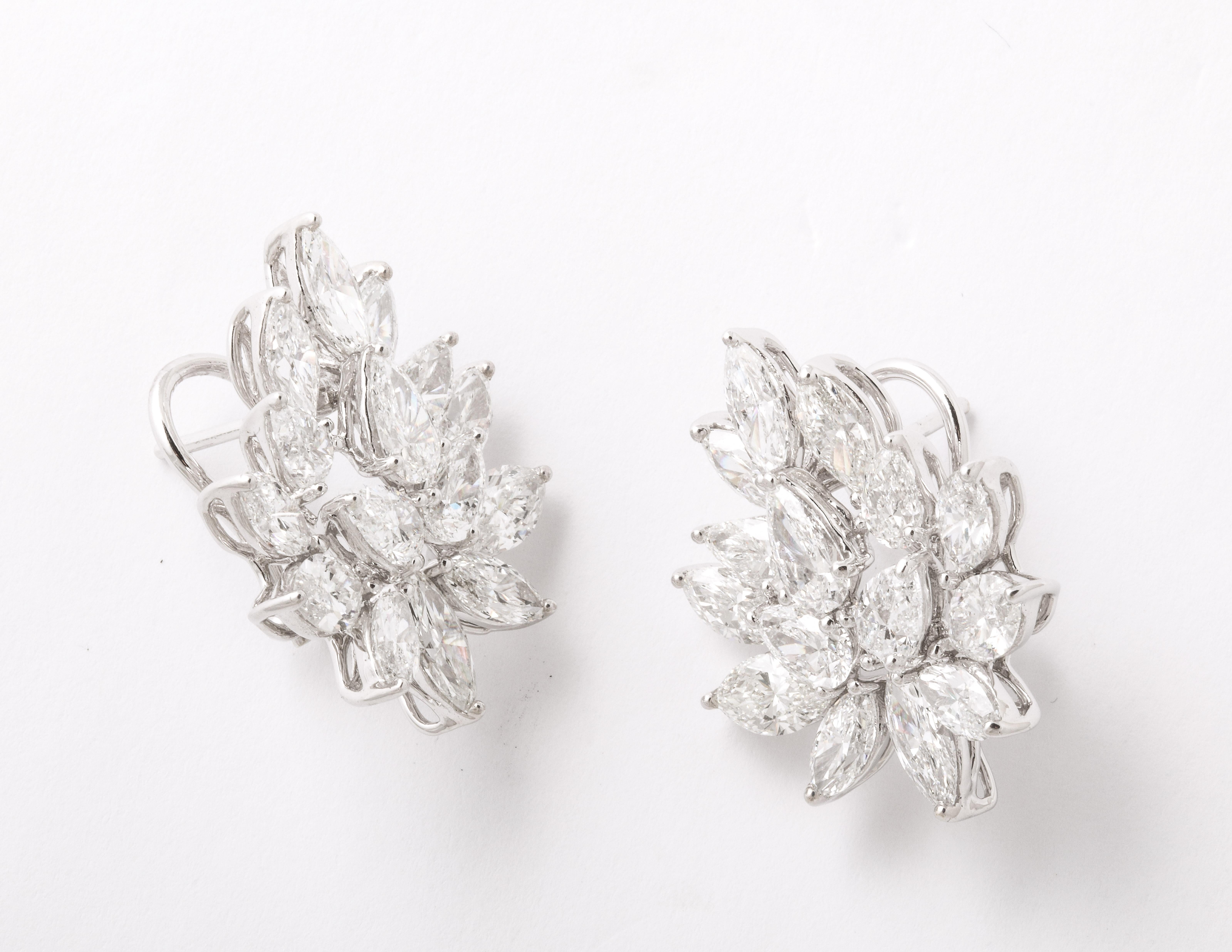 Diamond Cluster Earring In New Condition In New York, NY