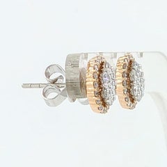 Diamond Cluster Earring with Diamond Halo Jacket in 18 Karat Rose and White Gold