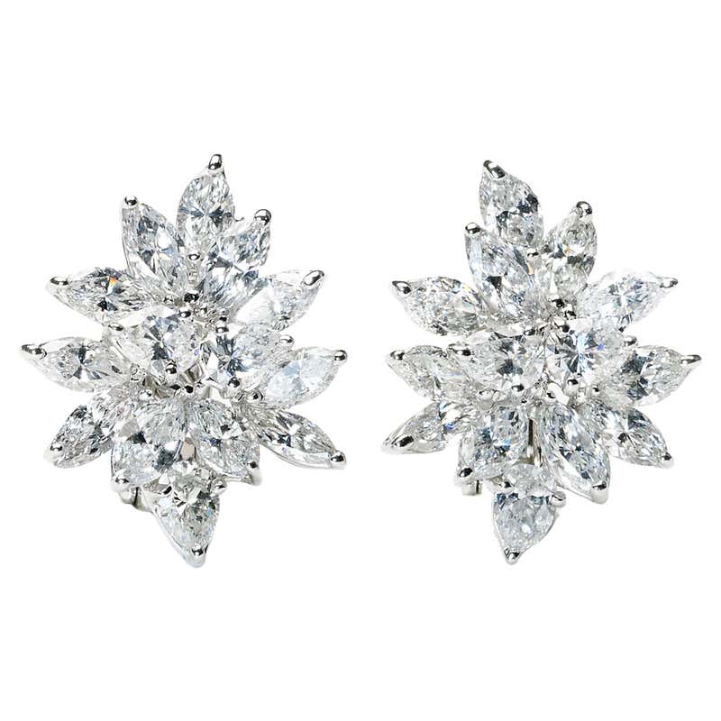 Cluster Diamond Earrings 3 Carat For Sale at 1stDibs | 3 carat diamond ...