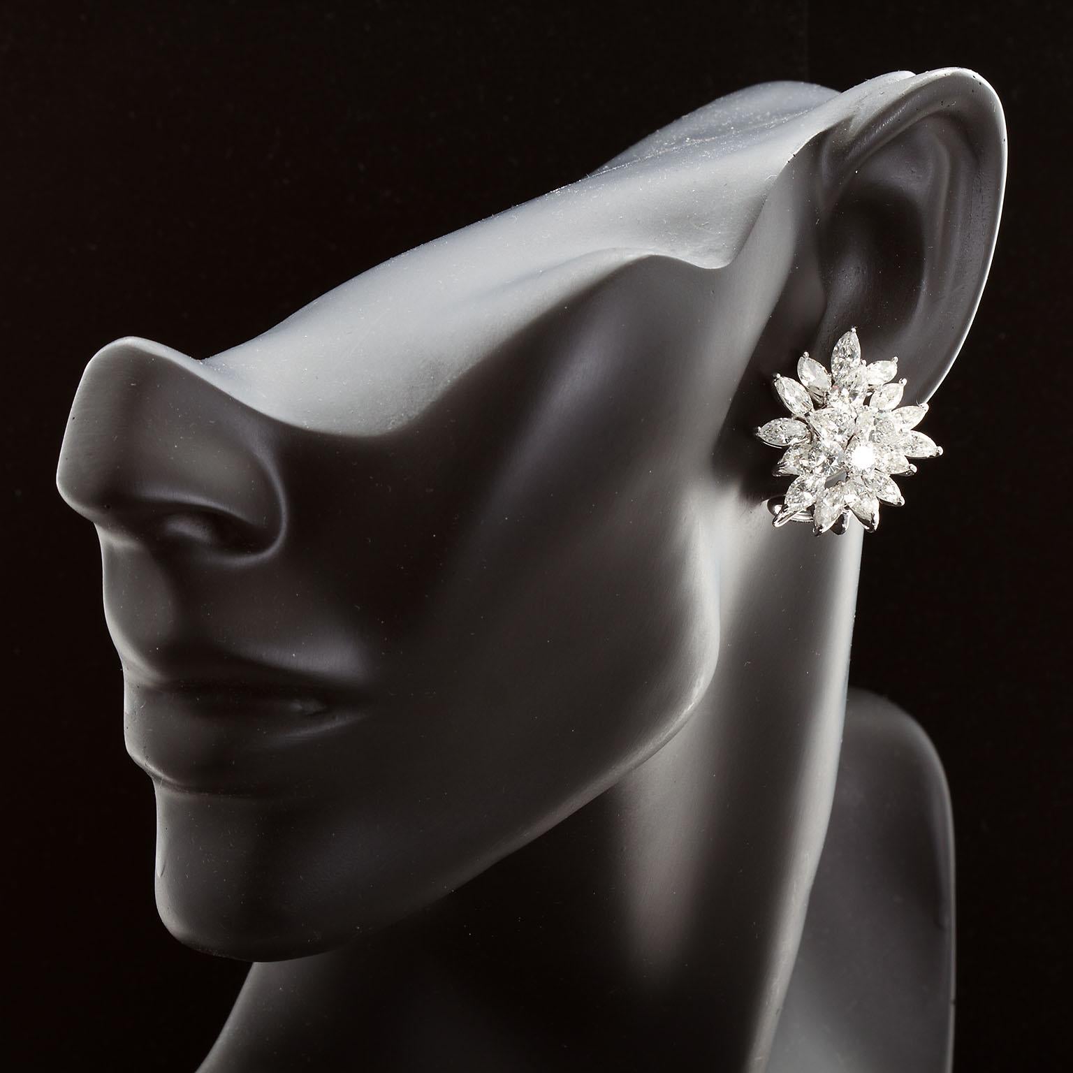 Diamond Cluster Earrings 13 Carat 3