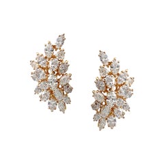Diamond Cluster Earrings, 13.82 Carat
