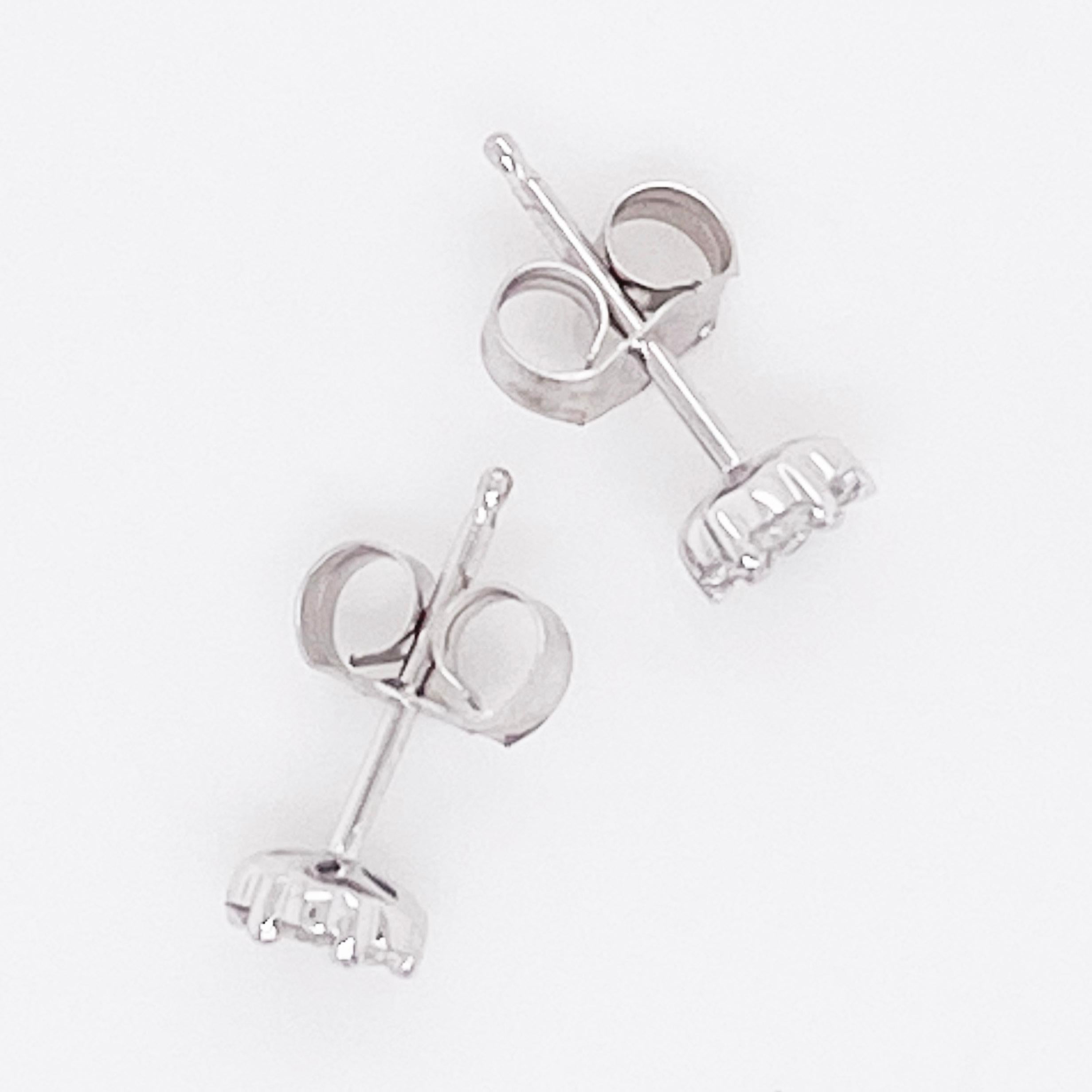 Diamond Cluster Earrings, White Gold Diamond Stud Earrings, Dainty Earrings For Sale 1