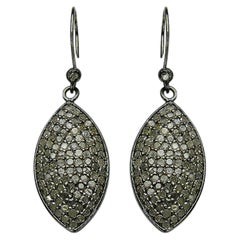 Diamant-Cluster-Ohrringe 2,8 Karat Sterling Silber