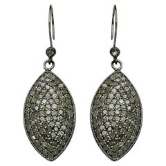 Diamond Cluster Earrings 2.8 Carats Sterling Silver