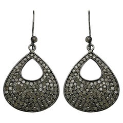 Diamant-Cluster-Ohrringe 3.14 Karat Sterling Silber