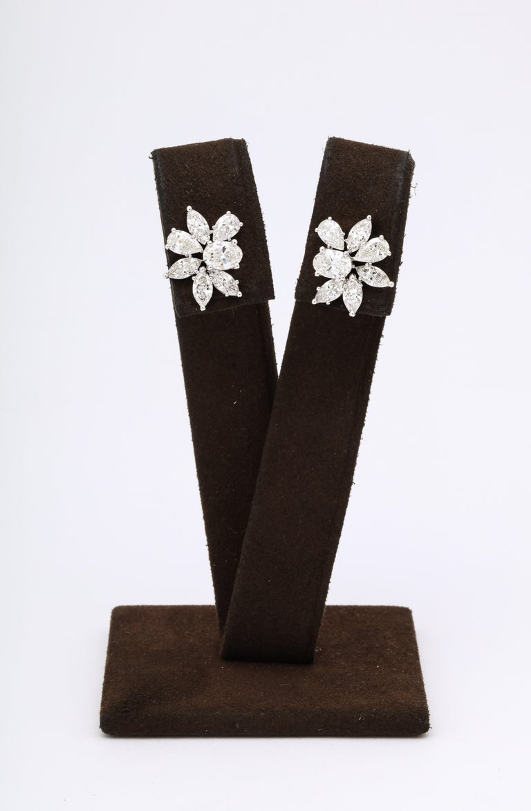Diamond Cluster Earrings For Sale at 1stDibs