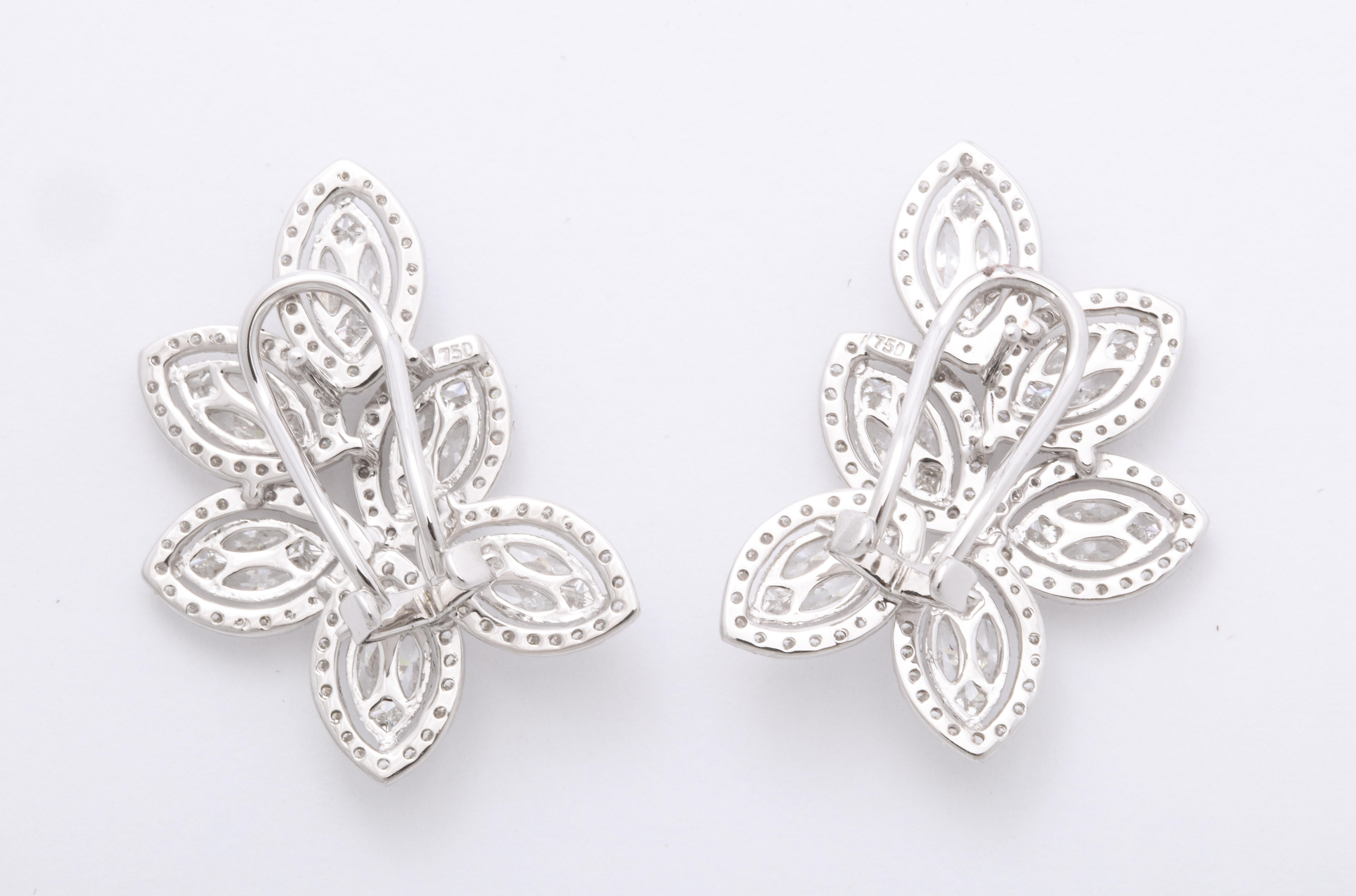 Diamond Cluster Earrings For Sale 1