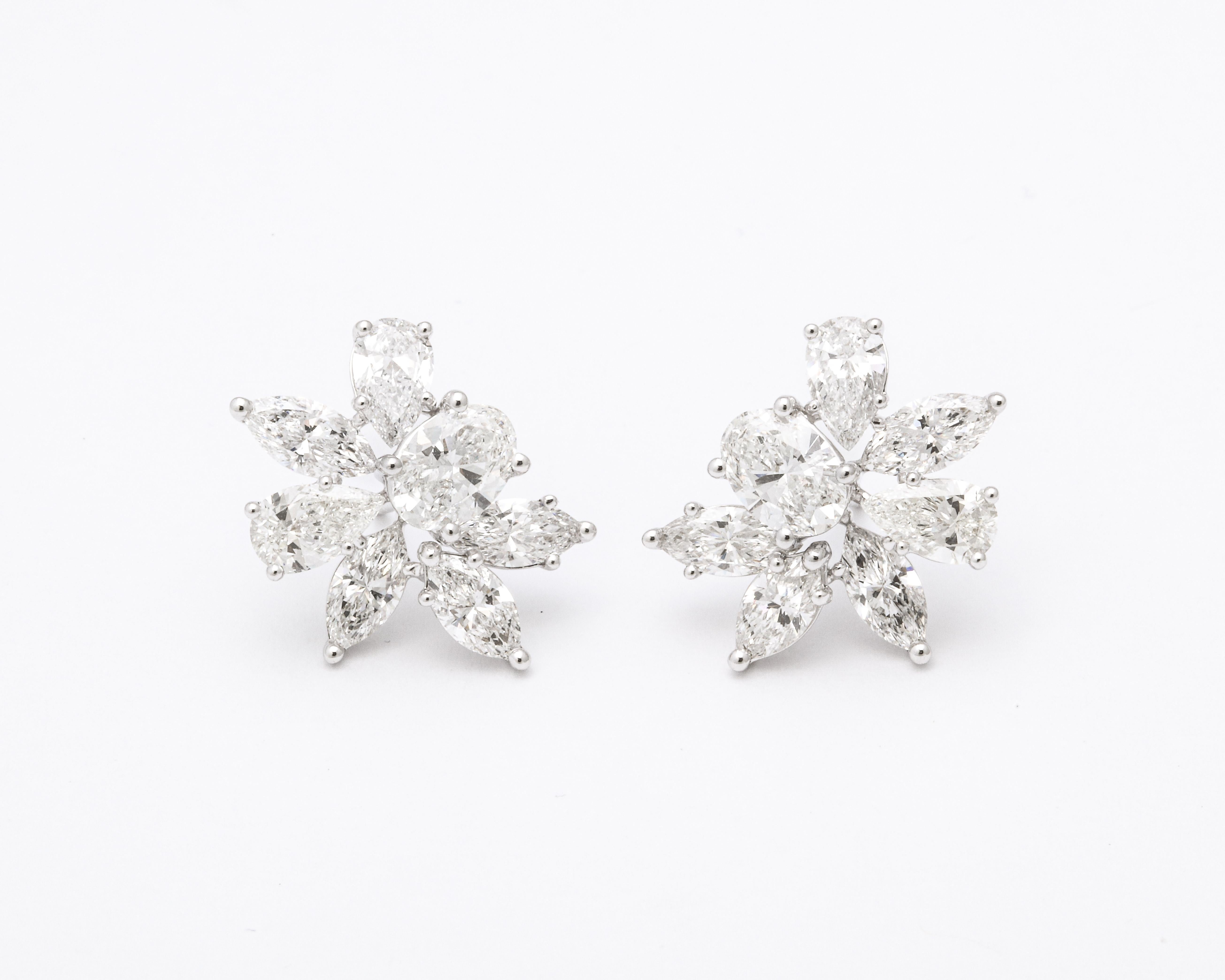 Diamond Cluster Earrings  For Sale 1