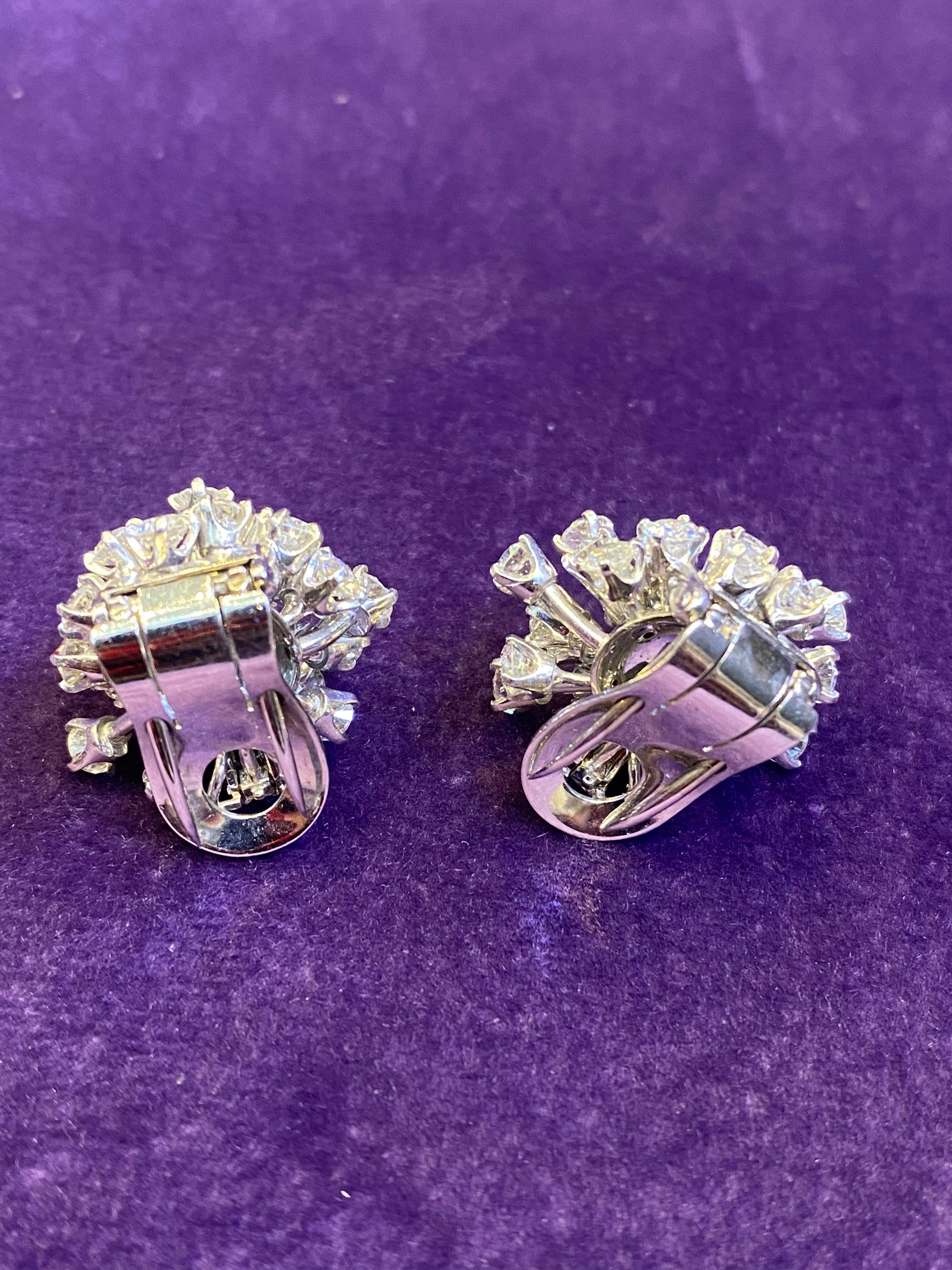 Diamond Cluster Earrings  For Sale 1