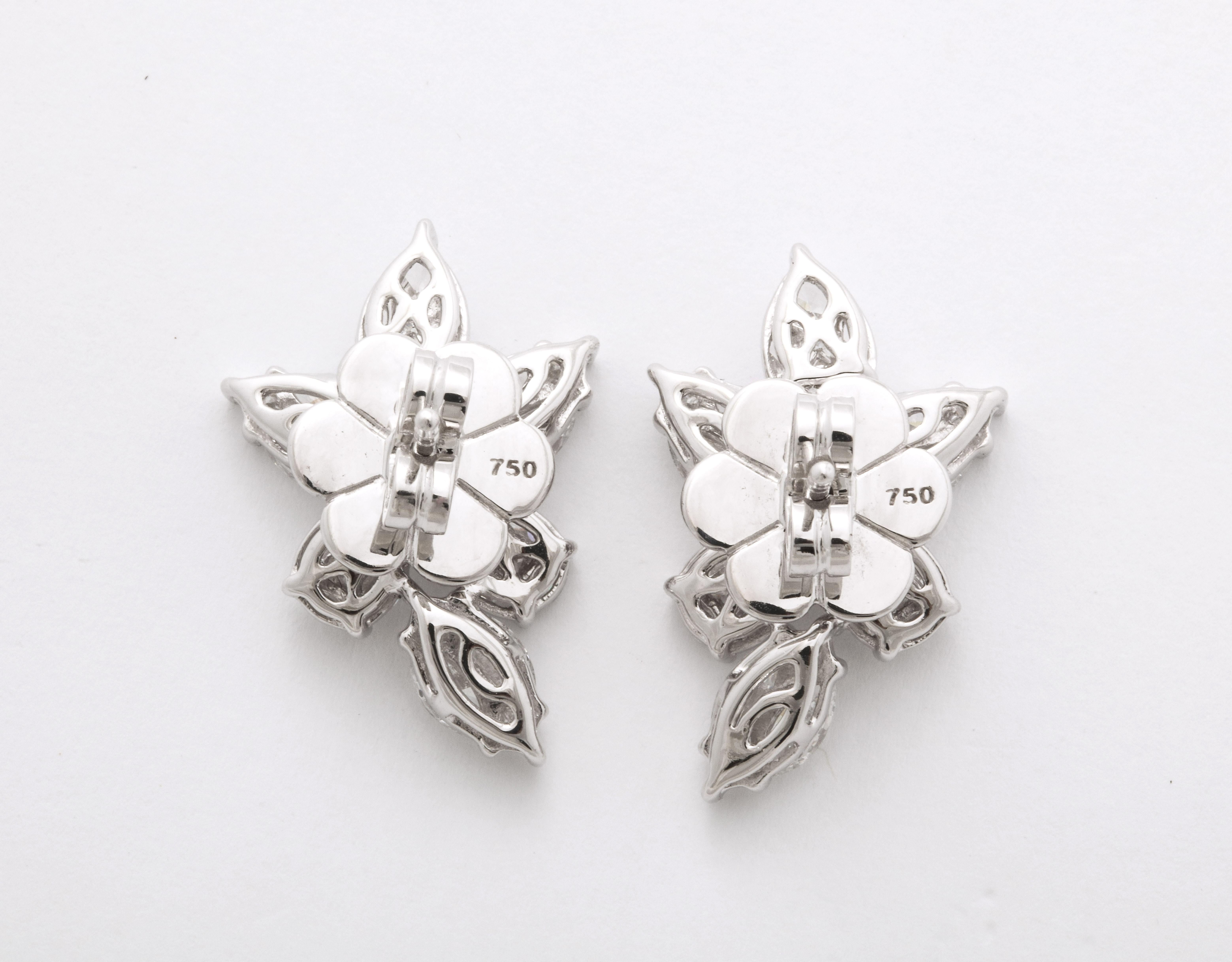 Diamond Cluster Earrings  For Sale 2