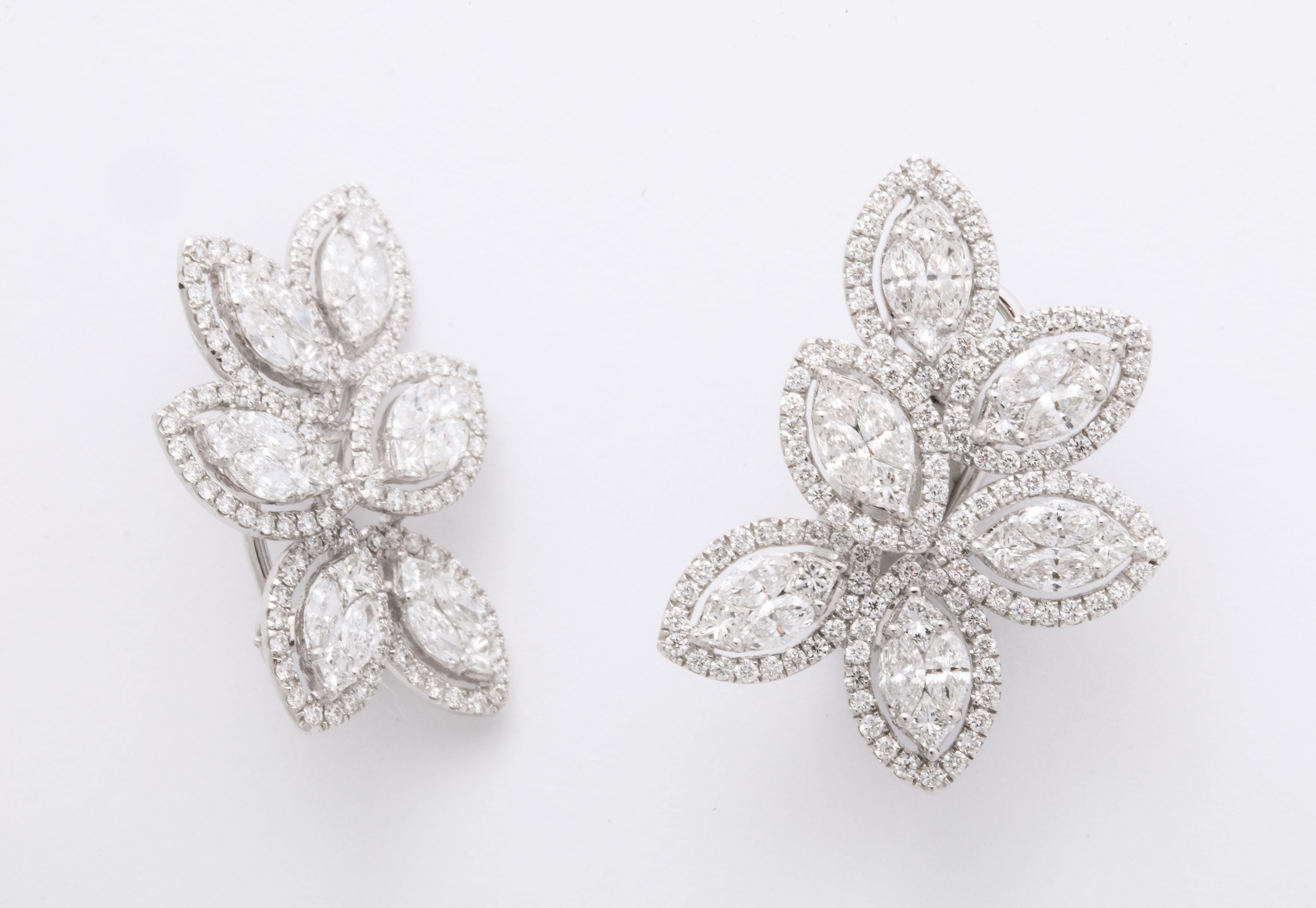 Diamond Cluster Earrings For Sale 3