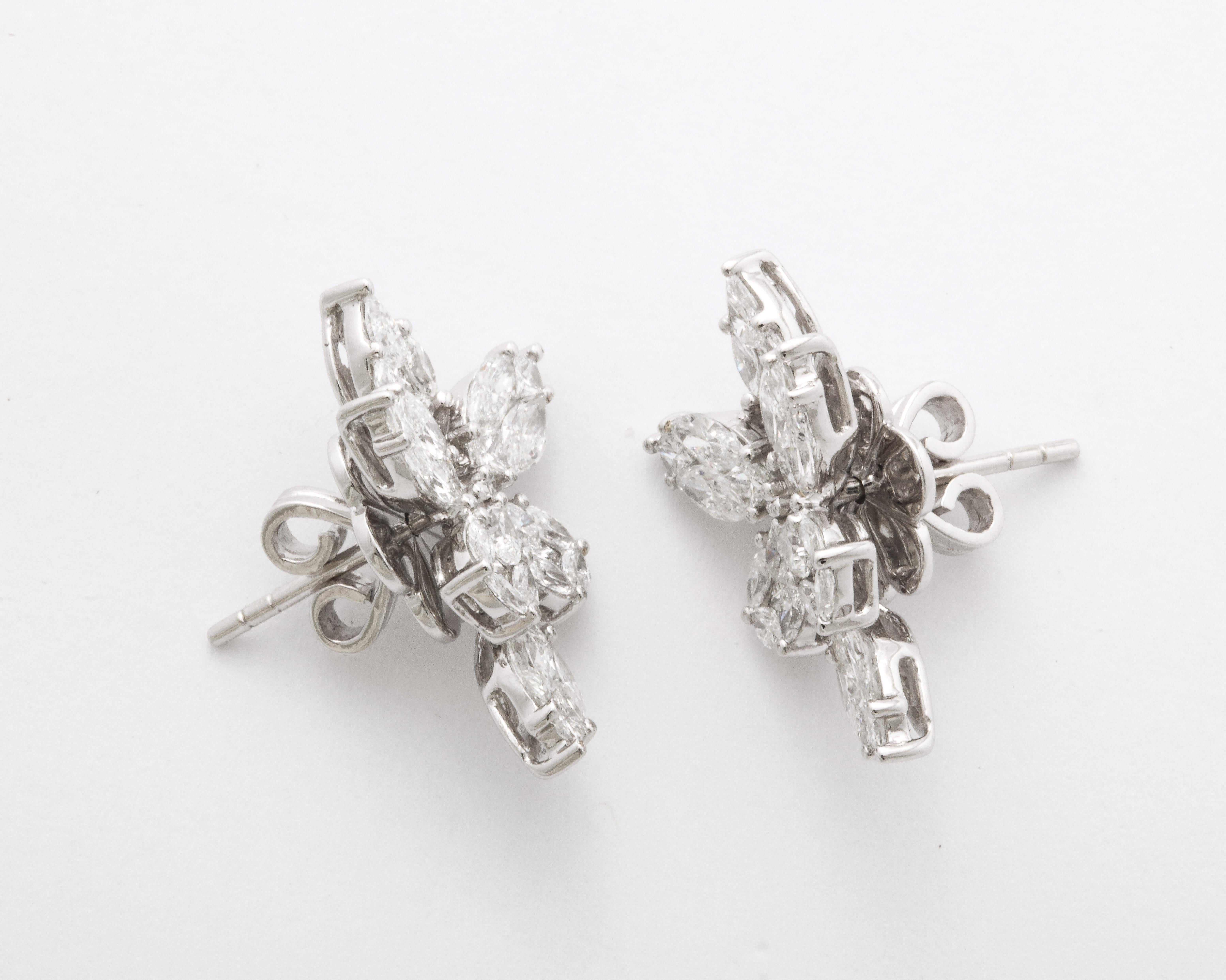 Diamond Cluster Earrings  For Sale 3