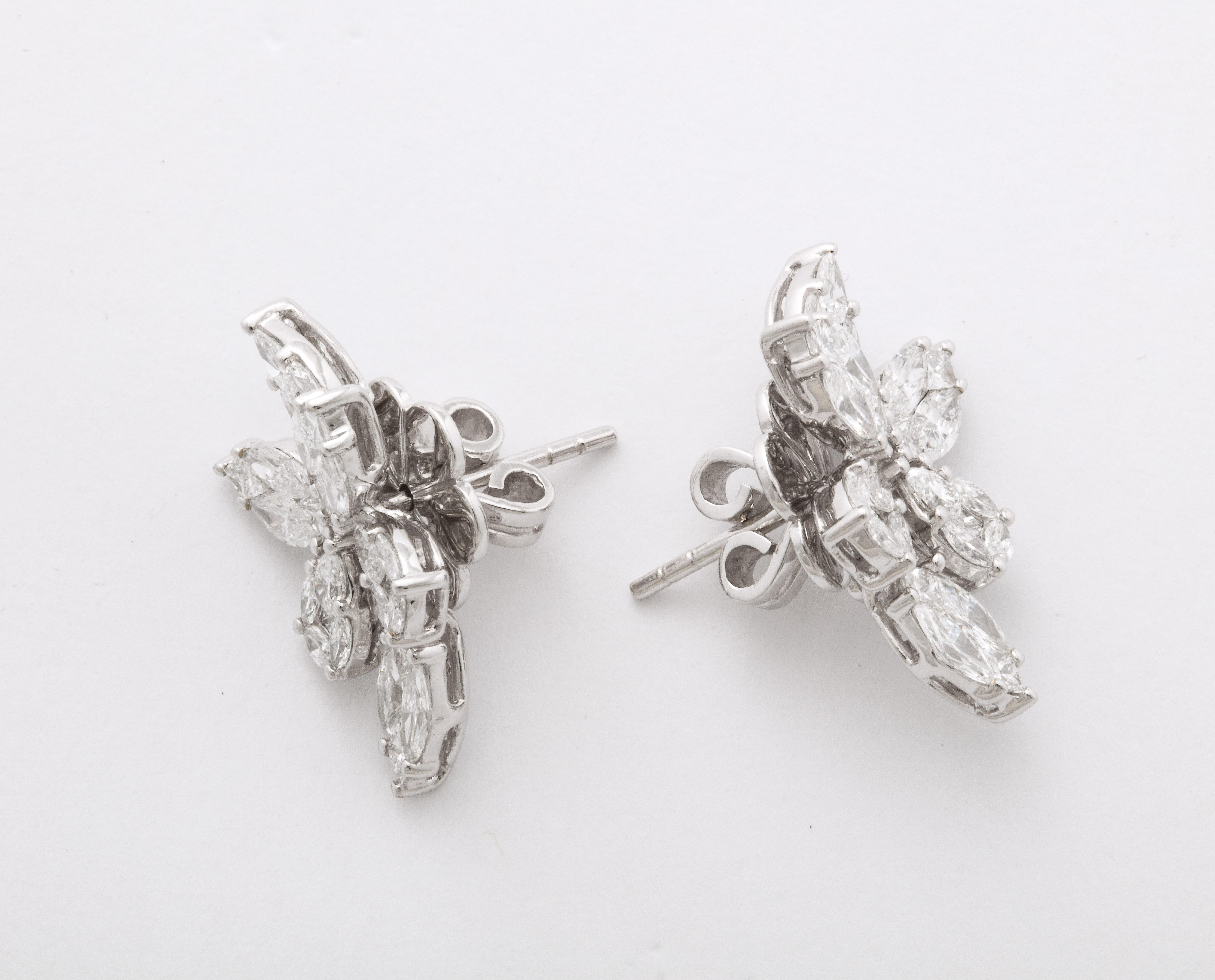 Diamond Cluster Earrings  For Sale 4