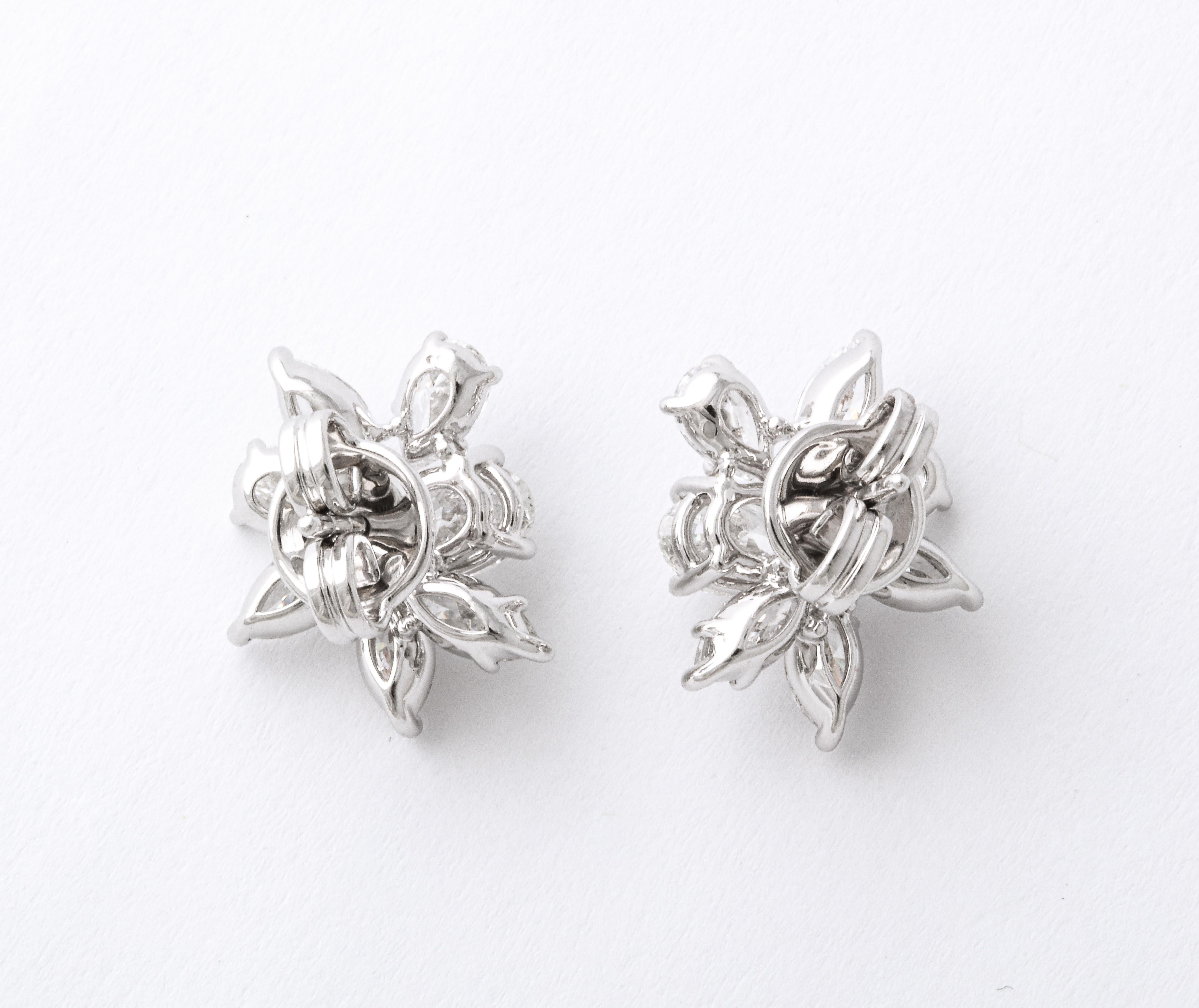 Diamond Cluster Earrings  For Sale 4