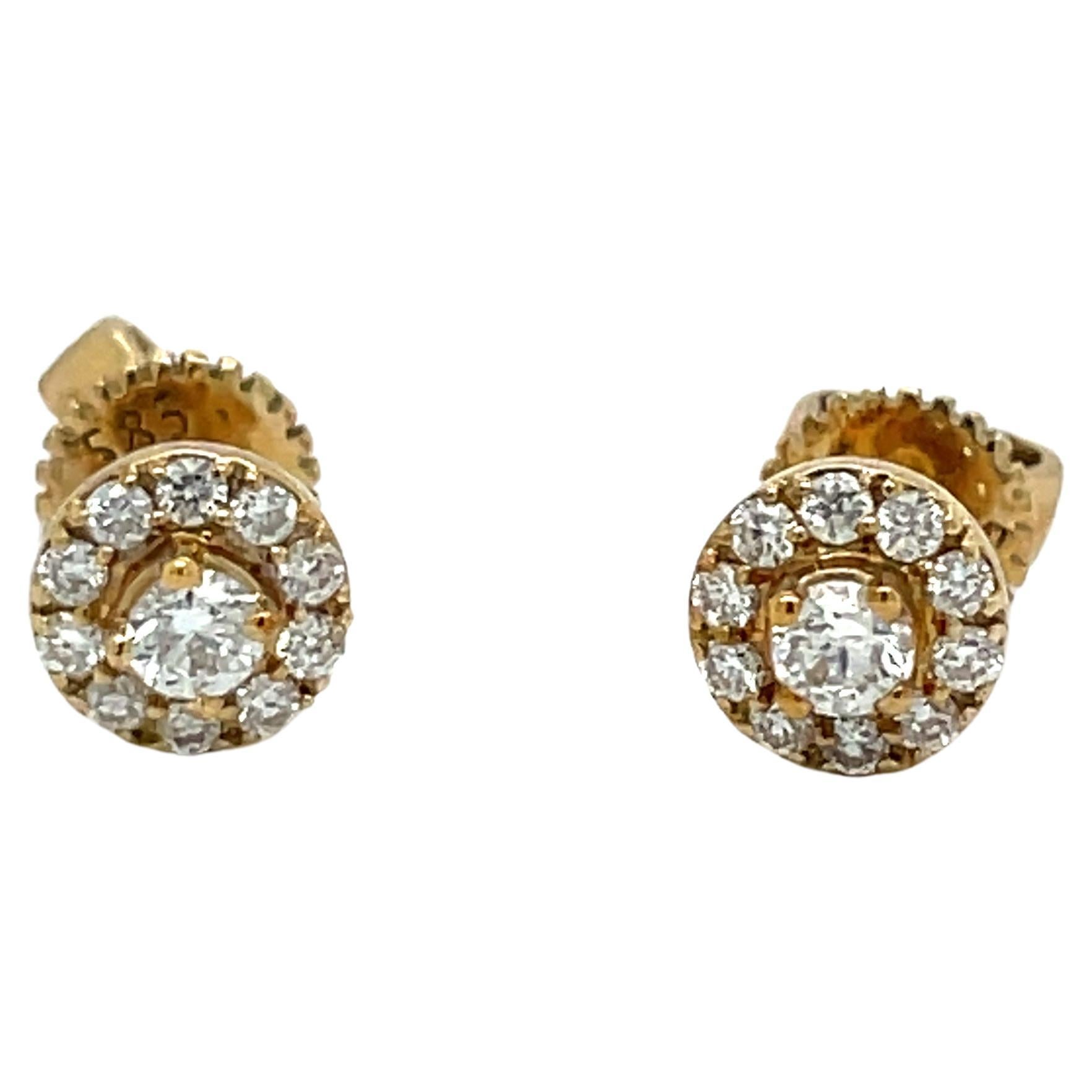 Aquamarine and Diamond Cluster Earrings at 1stDibs