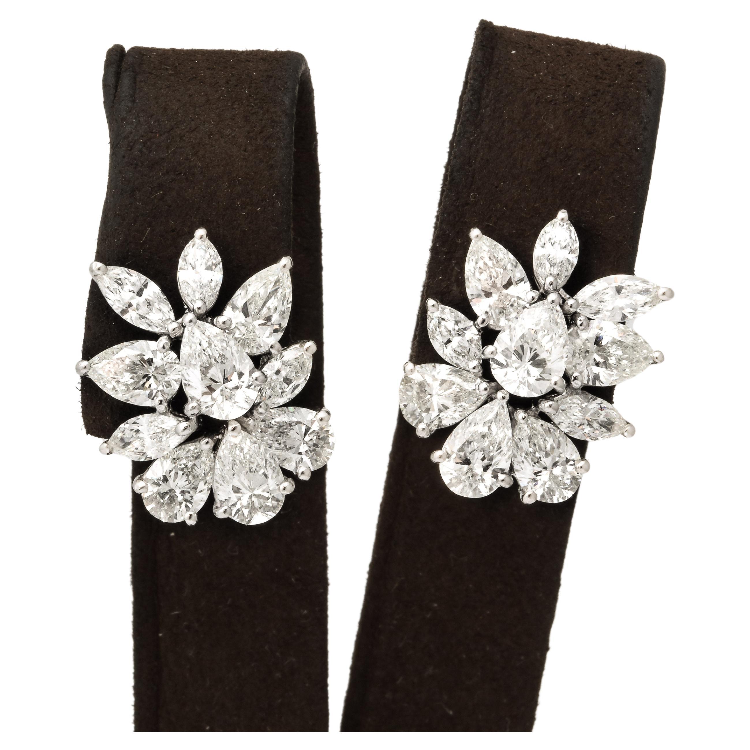 Diamond Cluster Earrings For Sale