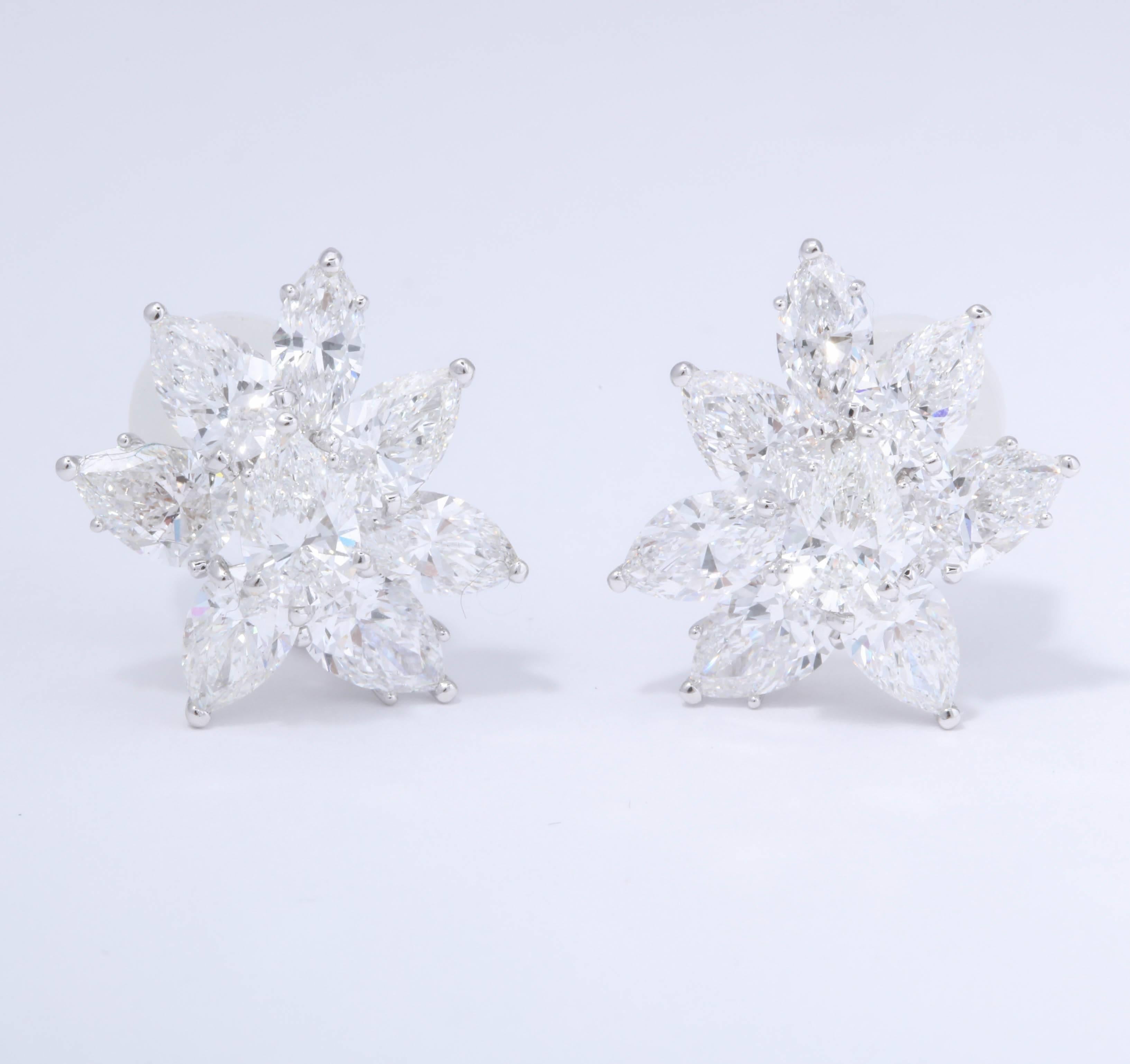 Diamond Cluster Earrings GIA Certified In New Condition In New York, NY