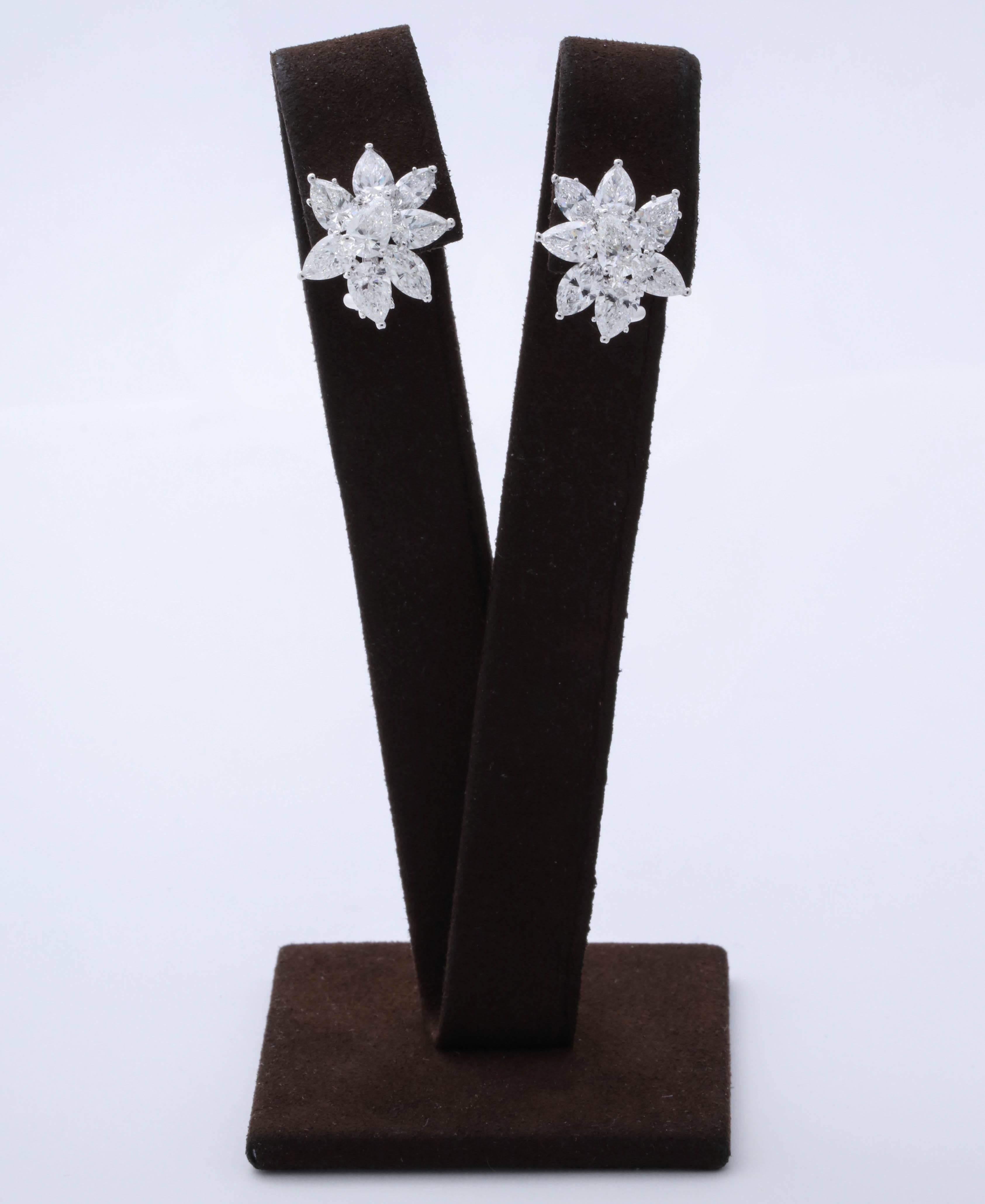 Women's or Men's Diamond Cluster Earrings GIA Certified