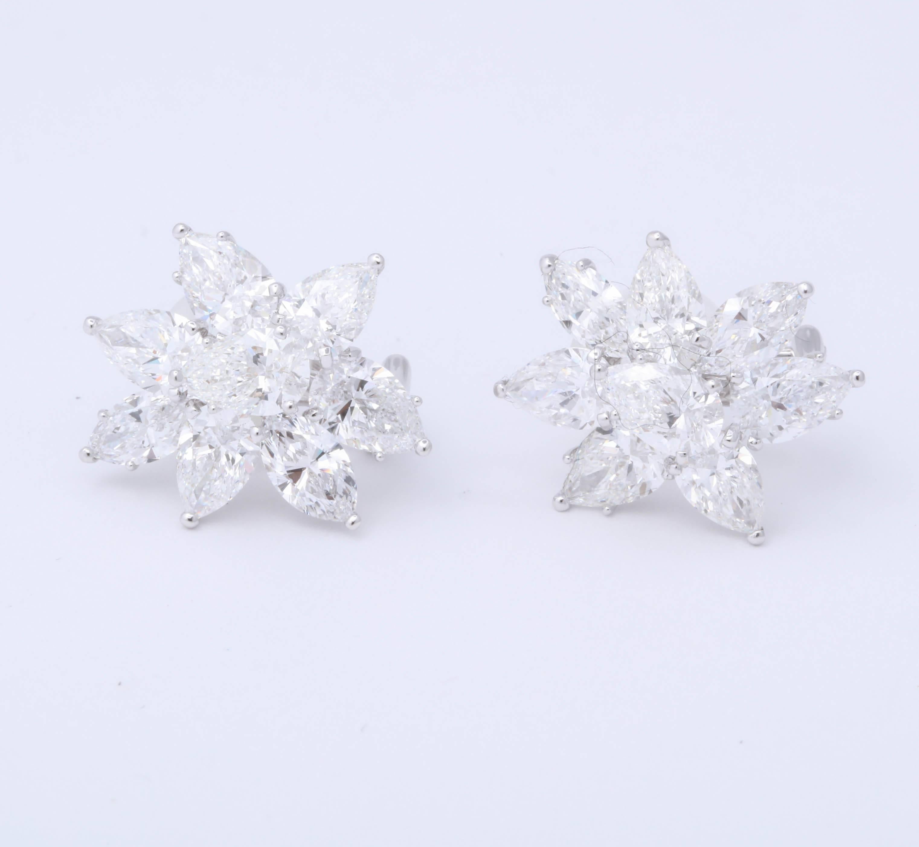 Diamond Cluster Earrings GIA Certified 2