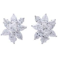 Diamond Cluster Earrings GIA Certified