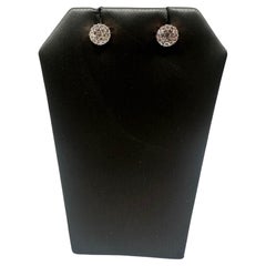 Pendientes Racimo de Diamantes en Oro Rosa de 14kt - 0,60ctw GH I1 Diamantes Redondos, 1,8g