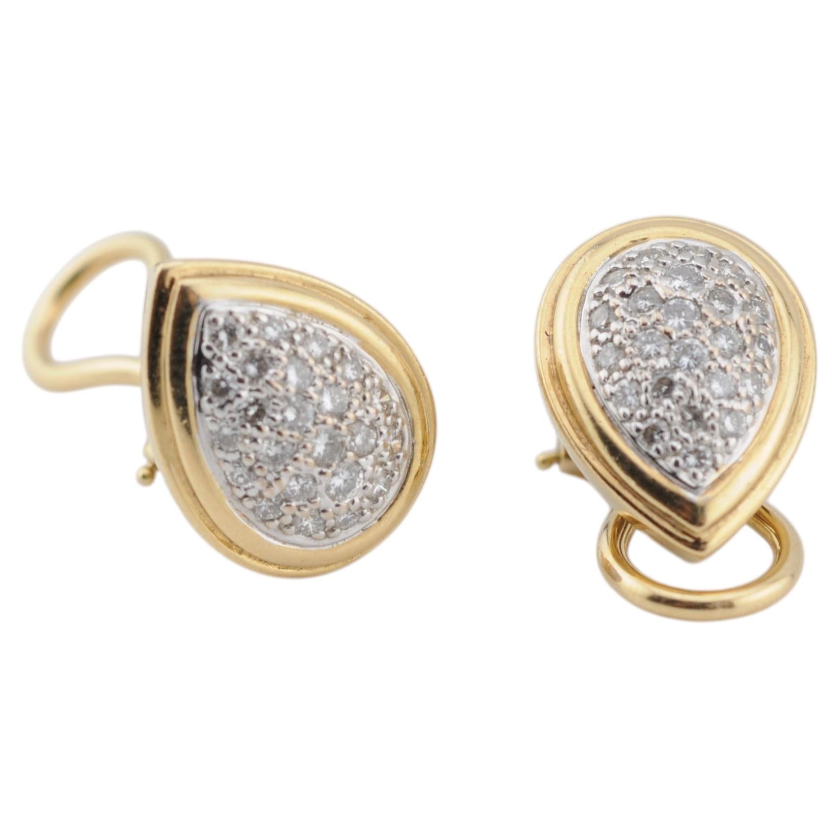 Diamond Cluster Earrings in 18 Karat Yellow Gold
