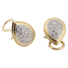 Diamond Cluster Earrings in 18 Karat Yellow Gold