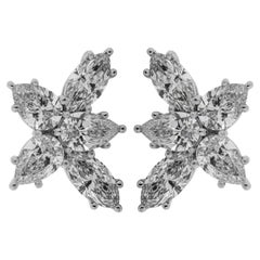 Diamond Cluster Earrings on Platinum