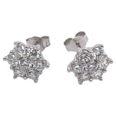 Diamant-Cluster-Ohrringe aus 18 Karat Weißgold mit 1,50 Karat G VS insgesamt Diamanten besetzt