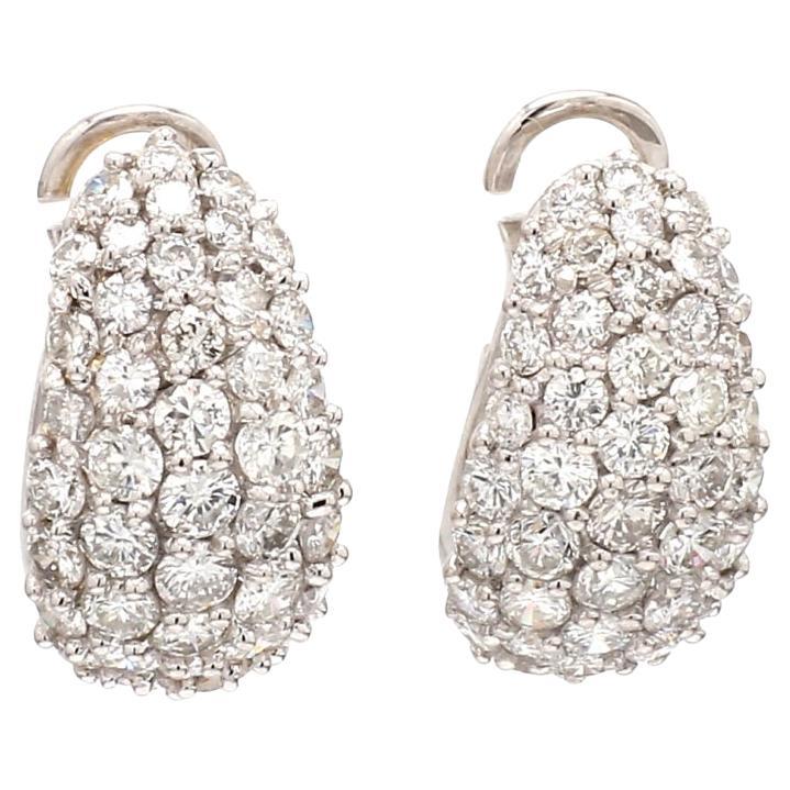 Diamant-Cluster-Ohrringe mit 82 runden Brillanten