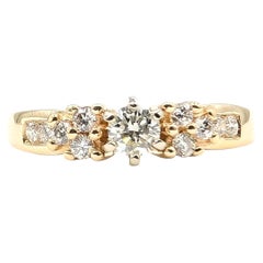 Diamond Cluster Engagement Ring in 14k Yellow Gold