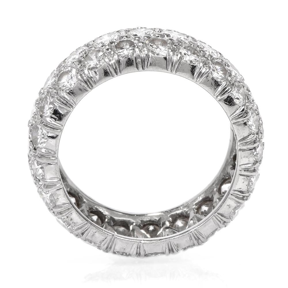 Women's Diamond Cluster Eternity Platinum Band Ring