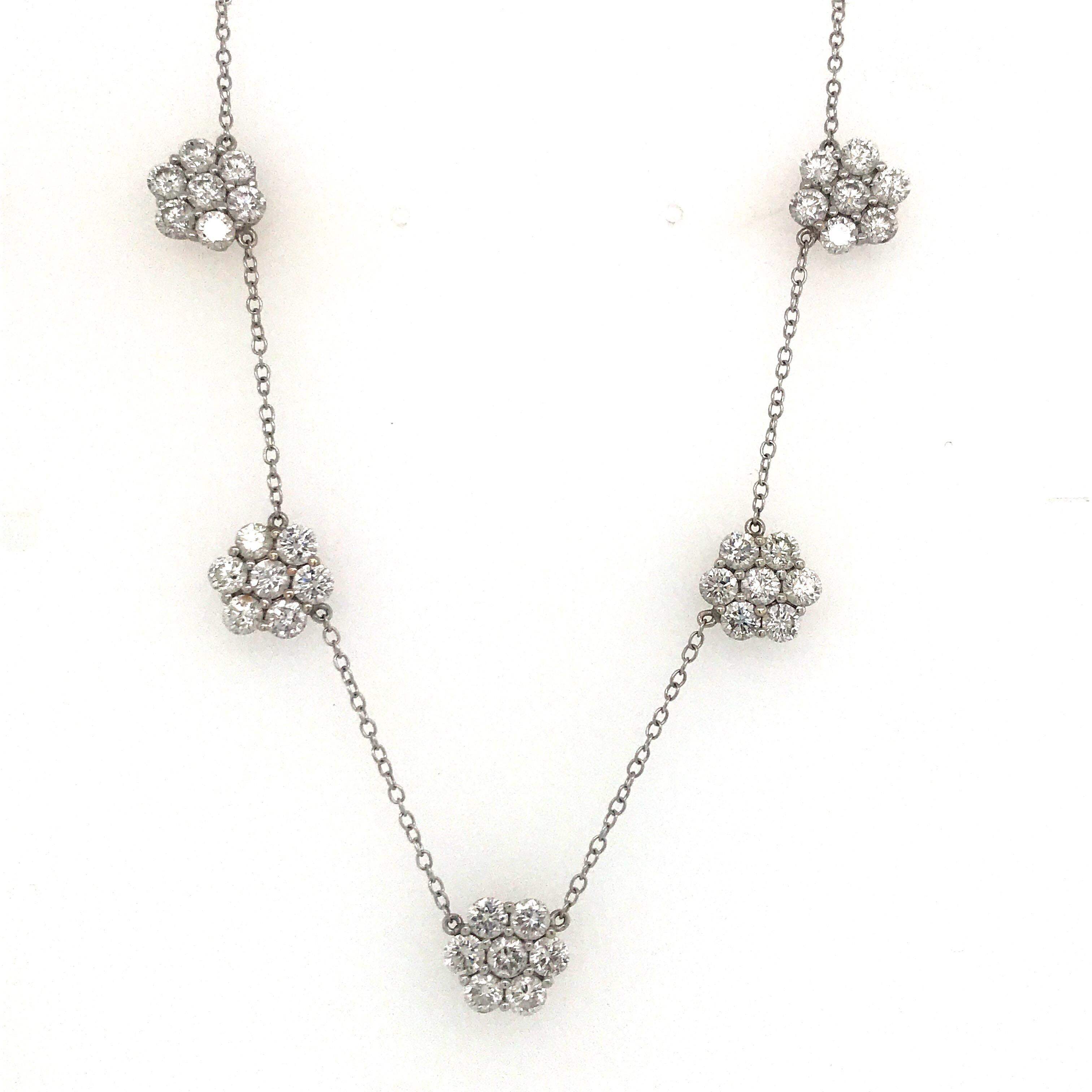 diamond floral necklace