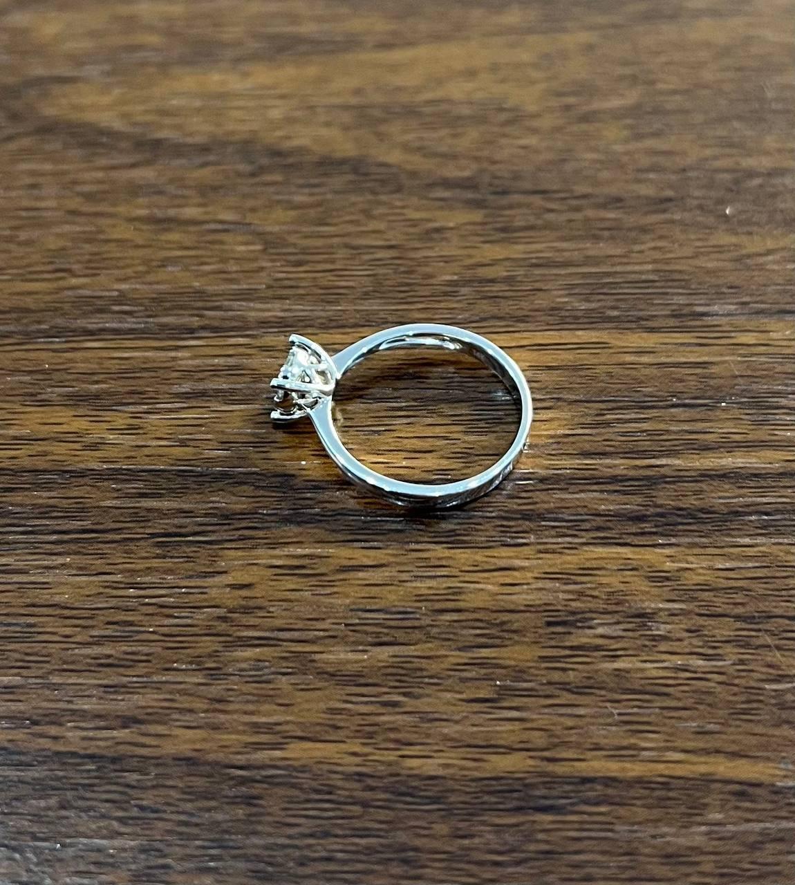 Diamond Cluster Halo 14K White Gold Dainty Promise Ring For Sale 5