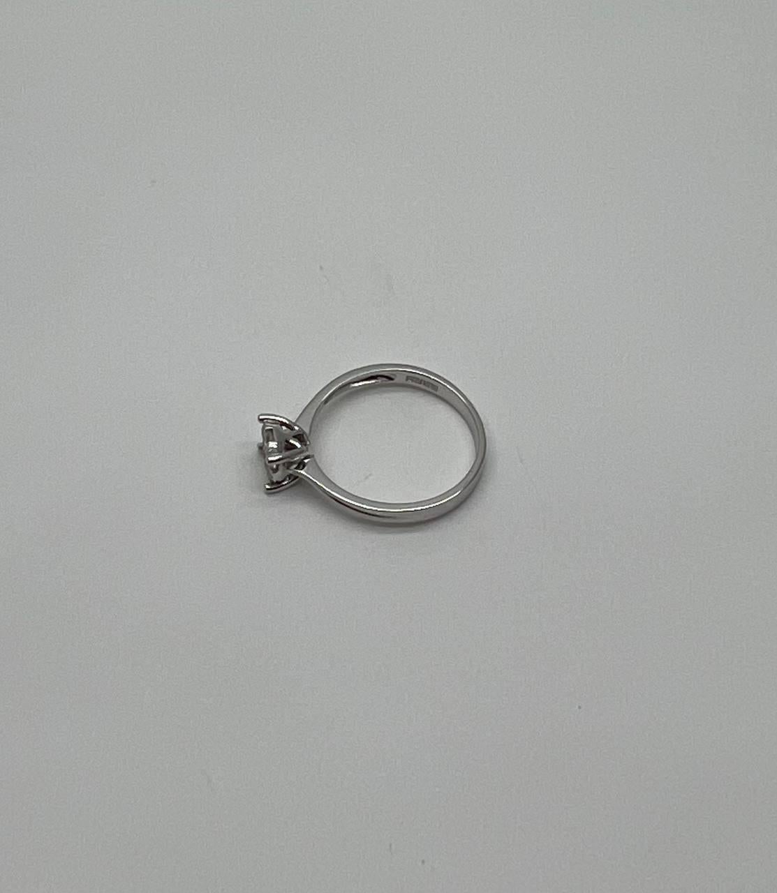 Diamond Cluster Halo 14K White Gold Dainty Promise Ring For Sale 6