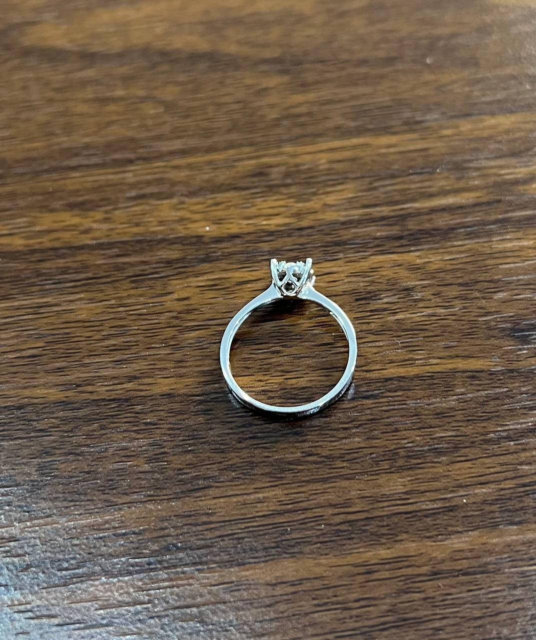 Brilliant Cut Diamond Cluster Halo 14K White Gold Dainty Promise Ring For Sale