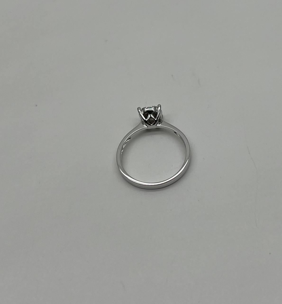 Diamond Cluster Halo 14K White Gold Dainty Promise Ring For Sale 4
