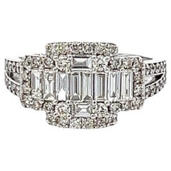 Diamond Cluster Illusion Set 18K Gold Ring