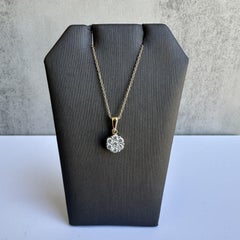 Diamond Cluster Necklace 14K Yellow Gold 0.52ctw 18in New
